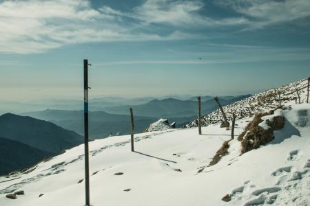 Mountain Trail Covered by Snow