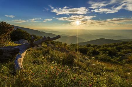 Mountain View during Sun Rise Under Blue Sky Photo