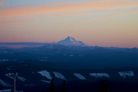 Mt Jefferson from Mt Hood, Oregon, last light
