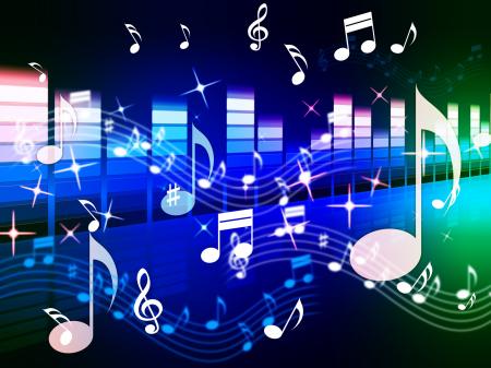 Multicolored Music Background Shows Song RandB Or Blues