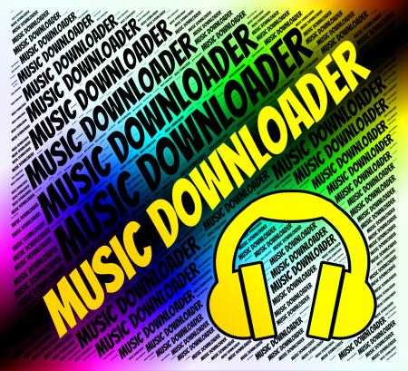 Music Downloader Indicates Sound Tracks And Application