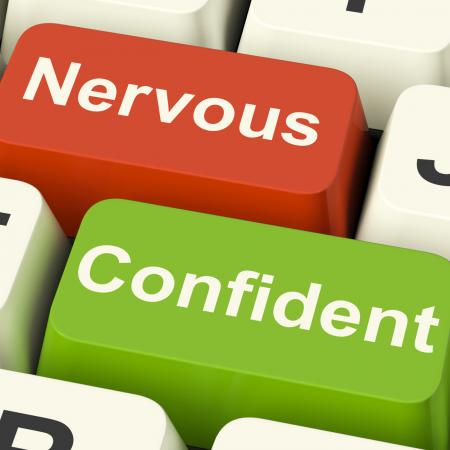 Nervous Confident Keys Shows Nerves Or Confidence