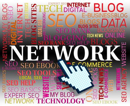 Network Word Represents Global Communications And Computer