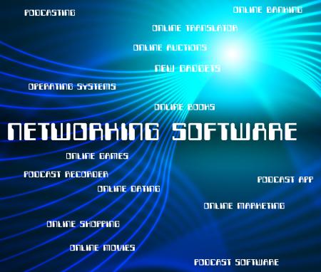 Networking Software Represents Shareware Online And Internet