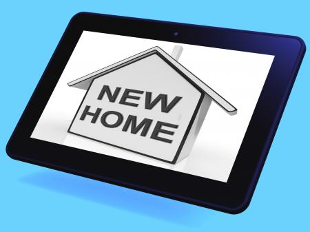 New Home House Tablet Means Buying Or Purchasing Property