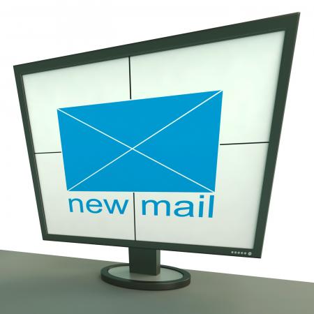 New Mail Envelope On Monitor Shows New Messages