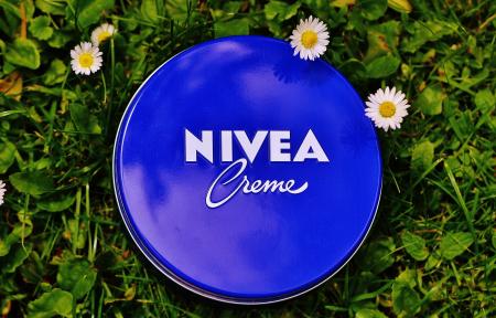 Nivea Creme Tub on Grass