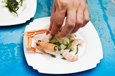 Nouvelle cuisine. Delicious plate ready