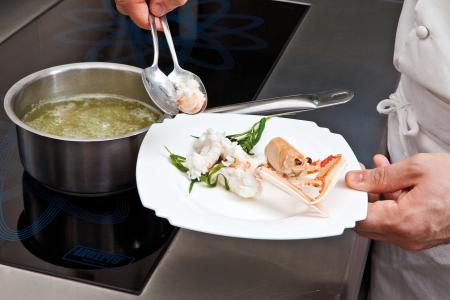 Nouvelle cuisine. Delicious plate ready