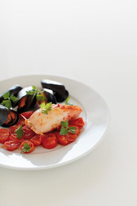 Nouvelle cuisine. Delicious plate ready