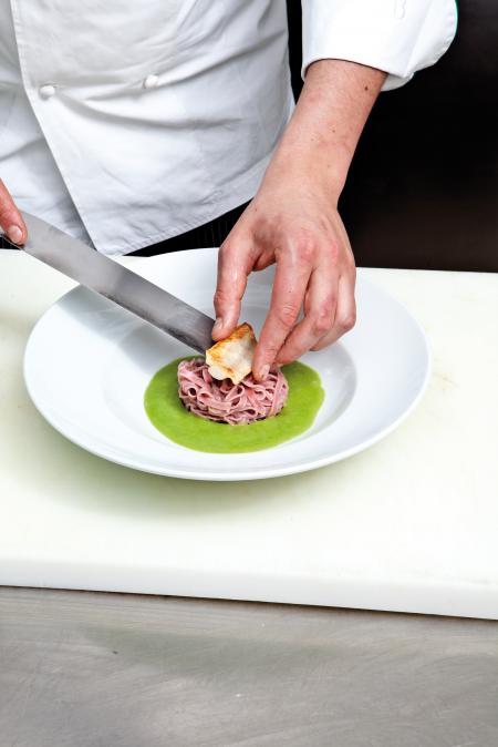 Nouvelle cuisine. Delicious plate ready