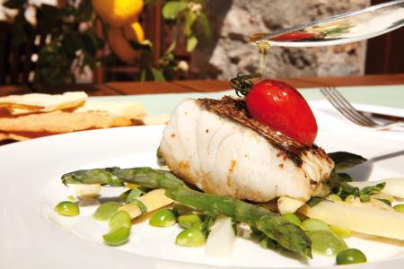 Nouvelle cuisine. Delicious plate ready