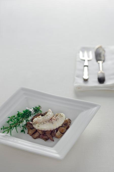 Nouvelle cuisine. Delicious plate ready