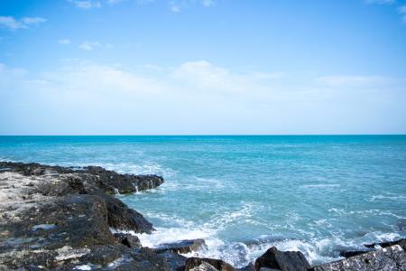 Ocean View With Black Rock Formation