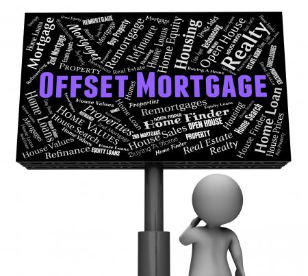 Offset Mortgage Represents Home Loan And Board