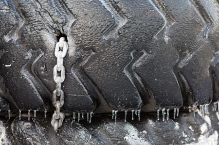 Old Tire with Chain