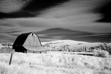 Old Wooden Barn in the Farm