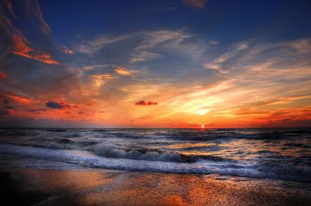 On the Beach at Sunset