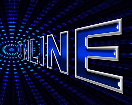 Online Internet Indicates World Wide Web And Data