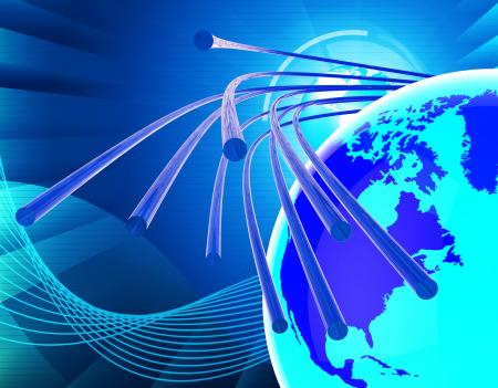 Optical Fiber Network Means World Wide Web And Communicating