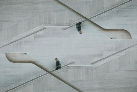 Optical Illusion Photo of Man on Stairs