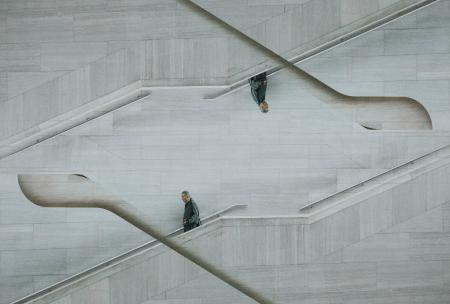 Optical Illusion Photo of Man on Stairs