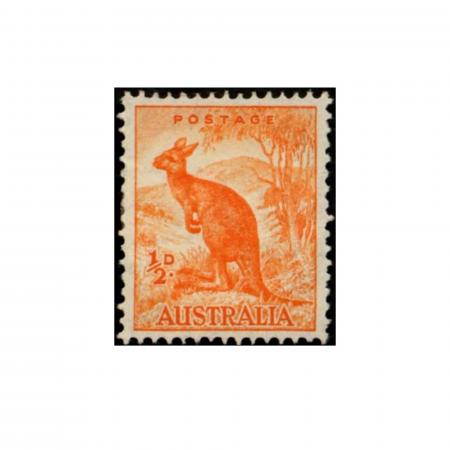 Orange Kangaroo Stamp