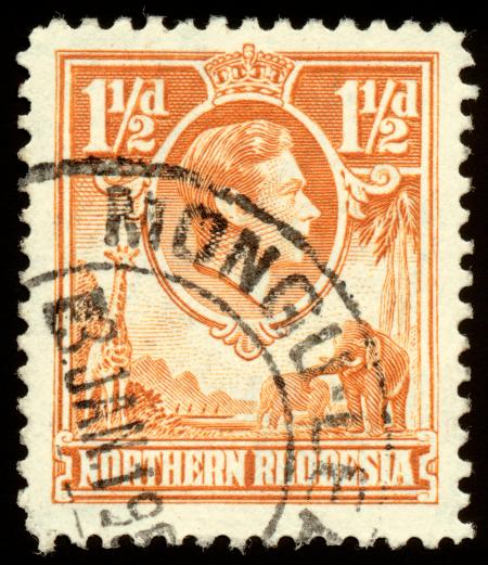 Orange King George VI Stamp