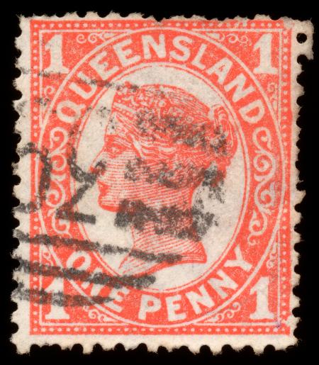 Orange Queen Victoria Stamp