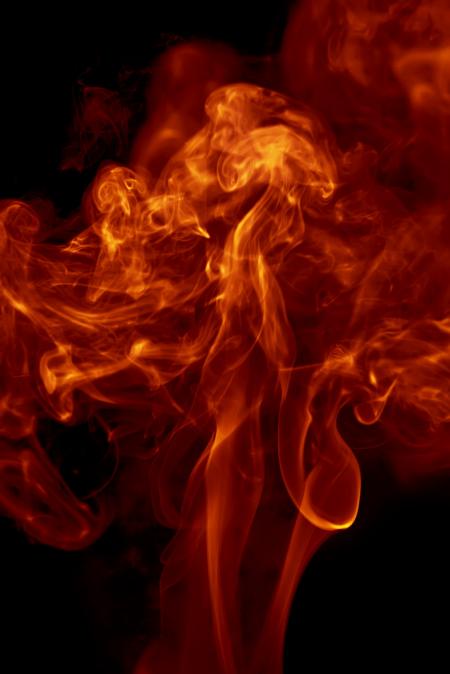 Orange smoke on black