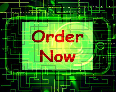 Order Now On Phone Shows Buying Online In Web Stores