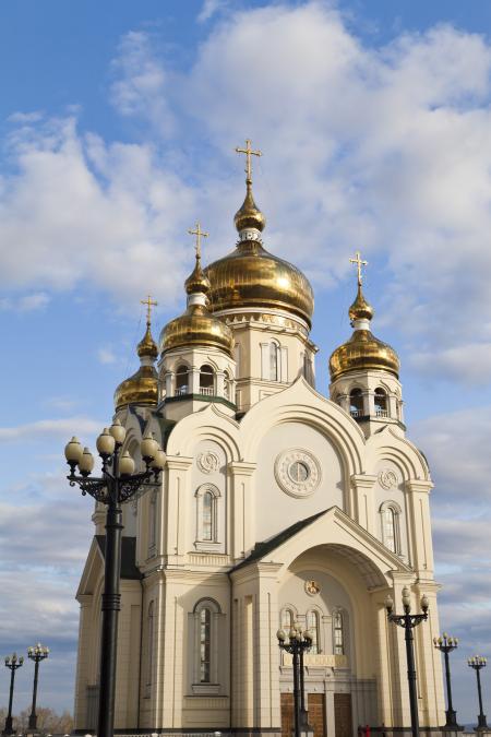 Orthodox church against the blue sky