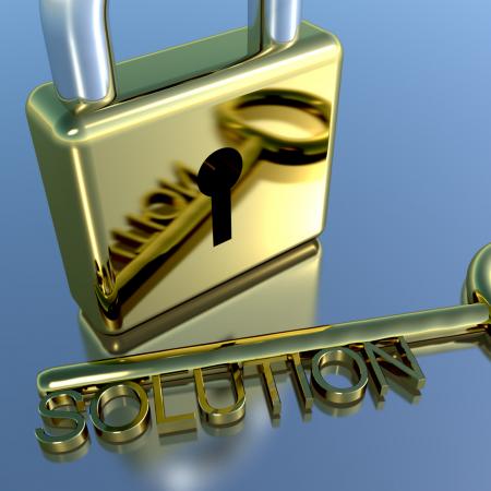 Padlock With Solution Key Showing Strategy Planning And Success