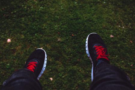 Pair of Black Lace-up Sneakers