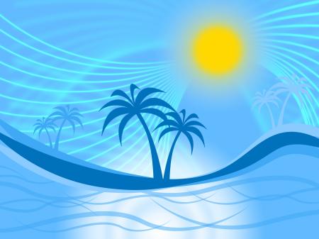 Palm Tree Indicates Tropical Climate And Coastline