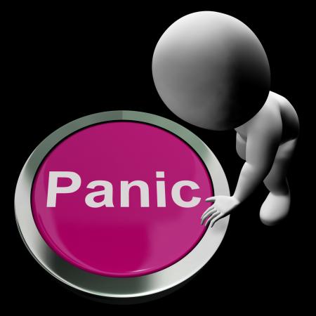 Panic Button Shows Alarm Distress And Crisis