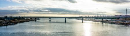 Panoramic Photography of Bridge Under Cloudy Sky