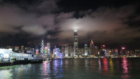 Panoramic Shot of Lighted City Buildings during Night