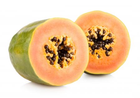 Papaya Fruit Cut in Half