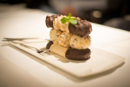 Pastry on White Ceramic Plate