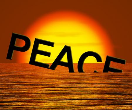 Peace Word Sinking Showing War And Conflict