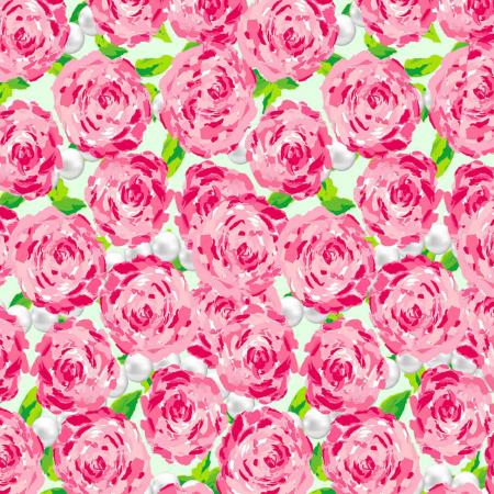 Pearl Roses Seamless Pattern