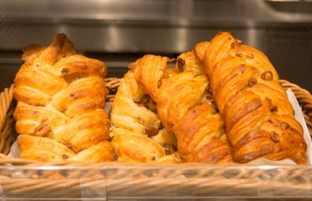 Pecan nuts and maple syrup Danish pastry