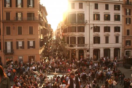 People Gathering during Sunset