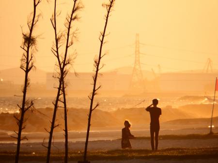 People On the Beach at Sunset