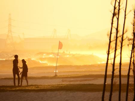 People On the Beach at Sunset