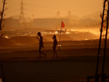 People On the Beach at Sunset