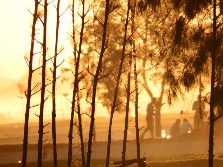 People On the Beach at Sunset
