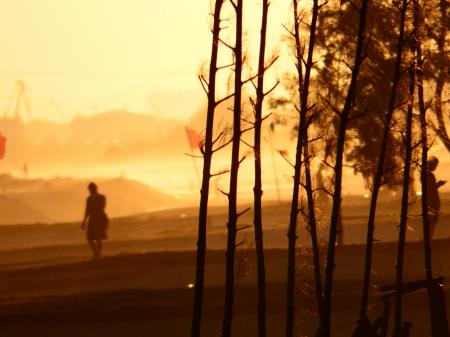 People On the Beach at Sunset
