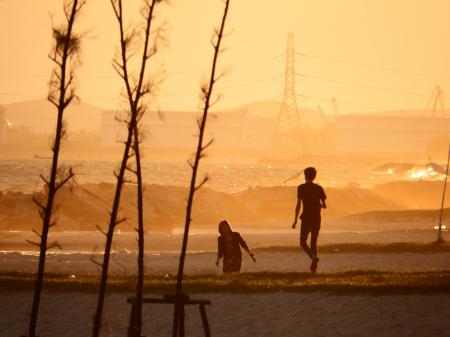People On the Beach at Sunset